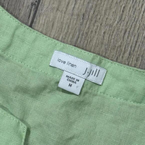 J. Jill Love Linen Green Dress - Size M - Picture 2 of 2